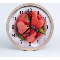 Tulup Holzuhr 20fi cm wanduhr - Herz Wassermelone Obst