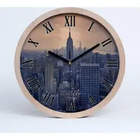 Tulup Holzuhr 25fi cm wanduhr - schwarze Spitzen - Manhattan New York