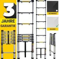 Craftfull Teleskopleiter | Aluleiter - Ausziehleiter - Anlegeleiter - Klappleiter - Stehleiter - Mehrzweckleiter - Leiter - Schiebeleiter (2.0 Meter)