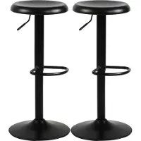 CLP Barhocker 2er Set Barstuhl Williston höhenverstellbar mit Fußablage und drehbar schwarz