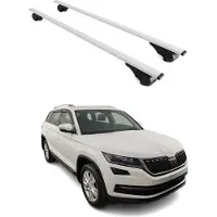 Omtec Dachträger Grundtäger für Skoda Kodiaq 2016-2024 75kg Metall Silber 2 tlg