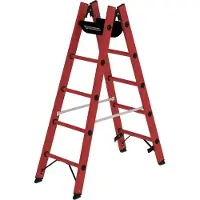 MUNK Günzburger Steigtechnik Sprossen-Stehleiter GFK 2x5 Sprossen