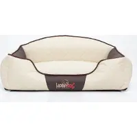 HOBBYDOG Hundekissen Hundebett Hundekorb Hundesofa für Haustier Hunde Waschbar - Elite - 110 x 84 x 30 cm [Größe: XXL] - Beige mit Braun