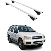 Omtec Dachträger Gepäckträger für Nissan Pathfinder 1996-2005 Grundträger Metall Grau