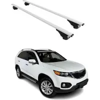 Omtec Dachträger Gepäckträger für Kia Sorento 2009-2014 Grundträger Metall Silber 2tlg