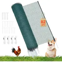 Vevor Begrenzungszaun 25x0,9 m, Weidezaun aus PE, Mobiler Hundezaun mit Doppelspitzenpfählen & Abspannseilen, Hühnerzaun, Gartenzaun, Campingzaun für Hunde, Hühner, Pflanzen, Außenbereiche