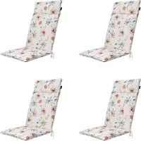 Madison - Gartenstuhlauflage High Back Florina natur - ca. 120x50 cm - 4er-Set