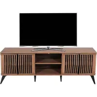 Mendler TV-Rack MCW-M45, Fernsehtisch Lowboard Schrank, 3D-Design Staufächer 55x166x41cm, braun