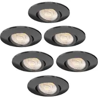 LEDVION LED Einbaustrahler 6er set Schwarz 3W CCT Neutralweiss IP65