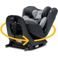 Osann Floyd360 i-Size, drehbarer Kindersitz 40-150 cm, Reboarder mit Isofix und Top-Tether - Dark Grey Melange