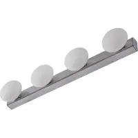 LUCANDE LED-Bad-Wandlampe Myrra, chrom, Glas, 60 cm, IP44