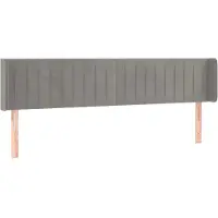 Syfax Kopfteil mit Ohren Hellgrau 203x16x78/88 cm Samt
