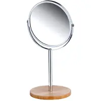 Testrut Tischspiegel 17 cm rund Bambusfuß