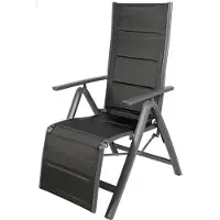 Linder Exclusiv GmbH LEX Alu Comfort-Relaxsessel "Venezia" Gestell anthrazit Polster schwarz MC372218