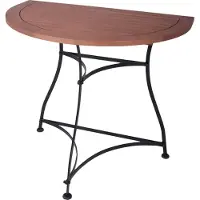 DELUKE Balkontisch EINAR halbrund - Eukalyptus, Natürlich, 54x85x74cm | Gartentisch Balkon-Tisch Kleiner Tisch Terrassentisch Verandatisch
