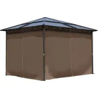 Quick Star Metall Garten Hardtop Pavillon 3x3m mit 4 Seitenteilen Doppelstegplatten Polycarbonat