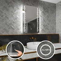 Alasta Badspiegel mit LED Beleuchtung und Touch-Schalter - Toronto - 50 cm, 80 cm