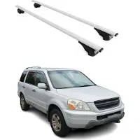 Omtec Dachträger Gepäckträger für Honda Pilot 2003-2009 Grundträger Metall Silber 2tlg