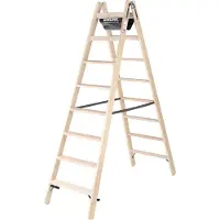Proregal Stufen-Stehleiter Holz beidseitig begehbar 2x8 Stufen