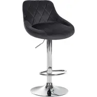 DELUKE Barhocker FALON - Samt Dunkelgrau 46x49x83 cm Silber | Barstuhl Mit Lehne Drehbar Tresenhocker Tresenstuhl Kneipenhocker Kneipenstuhl
