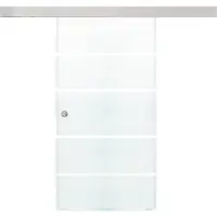 HOME DELUXE - Glasschiebetür SIRENA - Milchglas mit Streifen - 205 x 90 cm, inkl. Gleitschiene und Zubehör I Glastür Wohnungstür Innentür