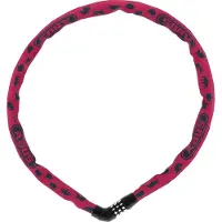 ABUS Kettenschloss Steel-O-Chain 4804C SYMBOLS – Zahlenschloss für Kinderfahrräder – -Sicherheitslevel 3 – 75 cm – Pink