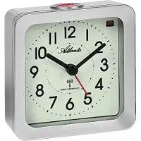 Atlanta 1854/19 Wecker Funk Funkwecker silbern eckig mit Licht Snooze