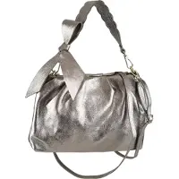 Collezione alessandro Umhängetasche Champagner aus Leder, mit Schleife von