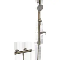 Hansa HANSAPRISMA Brausebatterie mit Brausegarnitur, 770mm, 3-strahlig, 4813042181, Farbe: Bronze gebürstet