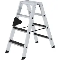 Proregal Stufen-Stehleiter beidseitig begehbar mit clip-step R13 2x4 Stufen