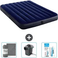 Intex Airbed - Doppelbett - 137 x 191 x 25 cm - Blau - Im Lieferumfang enthalten Spannbettuch - Pumpe en Reperaturset