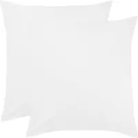 TRAUMSCHLAF Edel-Linon Kissenbezüge 2er Set 2x 80x80 cm weiss
