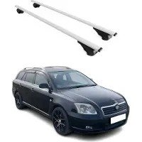Omtec Dachträger Grundtäger für Toyota Avensis Kombi 1997-2008 75kg Metall Silber 2x