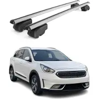 Omac Dachträger Gepäckträger für Kia Niro II 2017-2021 Querträger ABE Alu Grau 2x