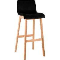 CLP Barhocker Hover Samtbezug Vierfußgestell aus Holz Sitzhöhe 77 cm schwarz