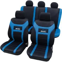 Petex Auto Sitzbezüge Universal Komplett Set 11-teilig - Super-Speed blau , Eco Class mit SAB 1 Vario | Autositzbezüge / Schonbezüge von