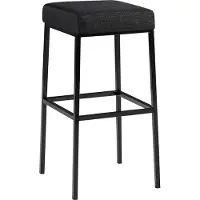 DELUKE Barhocker BIDAN - Stoff Dunkelgrau 37x37x78 cm | Barstuhl Mit Lehne Tresenhocker Tresenstuhl Kneipenhocker Kneipenstuhl
