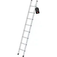 Proregal Sprossen-Anlegeleiter Germany | 8 Sprossen | Arbeitshöhe 3,50m | 350mm breit ohne Traverse | Traglast 150kg | Alu