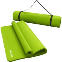 Gorilla Sports Yogamatte - 190x100x1,5 cm, mit Tragegurt, , Rutschfest, Hellgrün - Gymnastikmatte, Fitnessmatte, Sportmatte, Trainingsmatte, Übungsmatte