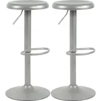 CLP Barhocker 2er Set Barstuhl Williston höhenverstellbar mit Fußablage und drehbar silber