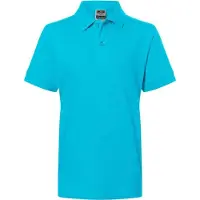 James & nicholson Hochwertiges Polohemd mit Armbündchen turquoise, Gr. XXL