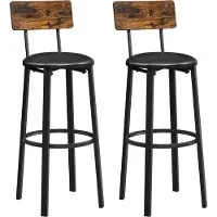 Vasagle Barhocker, 2er Set, Barstühle, Küchenstühle, mit Rückenlehne 069B81
