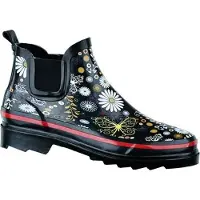 Beck Daisy Damen Gummi Regen Boots schwarz, Baumwollfutter, herausnehmbare Einlegesohle