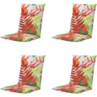 Madison - Gartenstuhlauflage niedrige Rückenlehne Iven terra - ca. 105x50 cm - 4er-Set