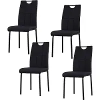 HTI Esszimmerstuhl Denton Webstoff Schwarz 4er-Set