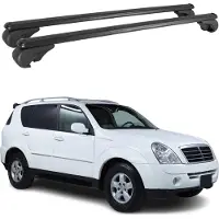Omtec Dachträger für Ssangyong Rexton 2001-2012 Gepäckträger Grundträger Alu Schwarz
