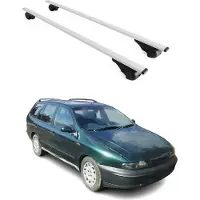 Omtec Dachträger Grundtäger für Fiat Marea Weekend 1996-2003 75kg Metall Silber 2 tlg