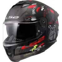 LS2 Helmets LS2 FF808 Stream II Angry Monkey Helm, schwarz matt/rot, 2XL (63/64)