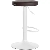 DELUKE Barhocker KAZON - Kunstleder Braun 38.5x38.5x60 cm Weiß | Barstuhl Höhenverstellbar Tresenhocker Tresenstuhl Kneipenhocker Kneipenstuhl