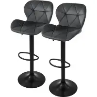 ML-Design | 2er-Set Barhocker Leah Samt Grijs Fluweel 41x110x47 cm | NADUVI